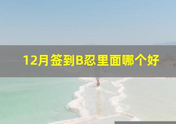 12月签到B忍里面哪个好