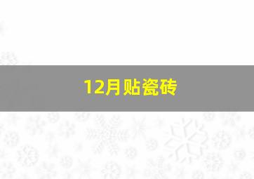 12月贴瓷砖