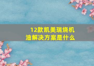 12款凯美瑞烧机油解决方案是什么