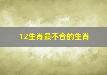 12生肖最不合的生肖