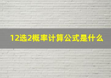 12选2概率计算公式是什么