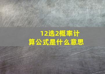 12选2概率计算公式是什么意思