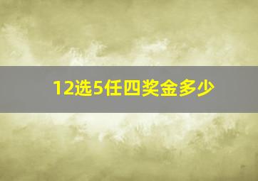 12选5任四奖金多少