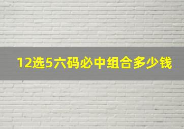 12选5六码必中组合多少钱