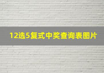 12选5复式中奖查询表图片