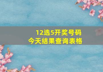 12选5开奖号码今天结果查询表格