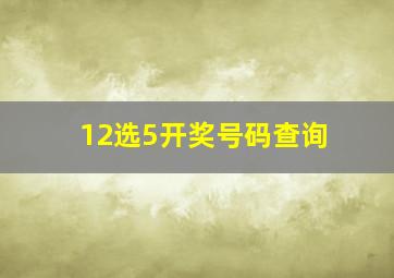 12选5开奖号码查询