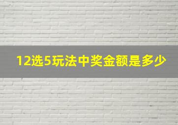 12选5玩法中奖金额是多少