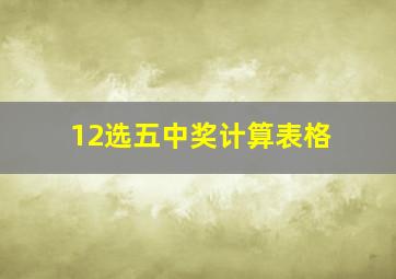 12选五中奖计算表格