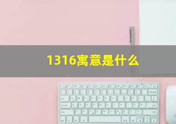 1316寓意是什么