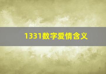 1331数字爱情含义