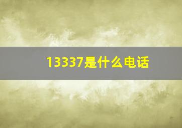 13337是什么电话