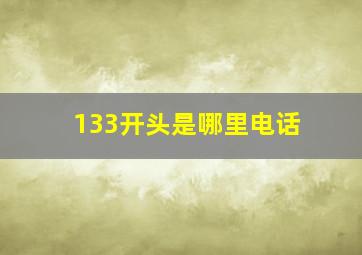 133开头是哪里电话