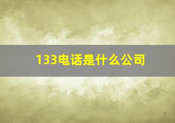 133电话是什么公司