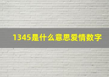 1345是什么意思爱情数字