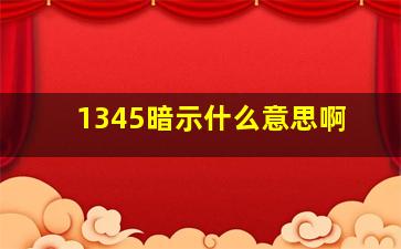 1345暗示什么意思啊