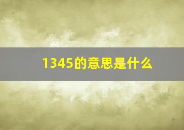 1345的意思是什么