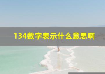 134数字表示什么意思啊