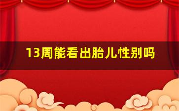 13周能看出胎儿性别吗