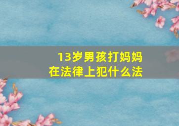 13岁男孩打妈妈在法律上犯什么法