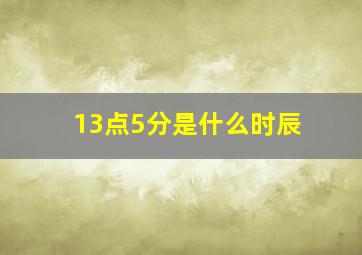 13点5分是什么时辰