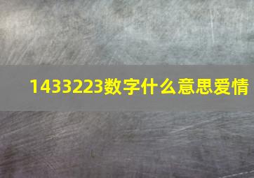 1433223数字什么意思爱情