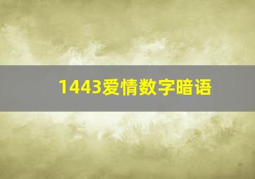 1443爱情数字暗语