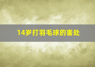 14岁打羽毛球的害处