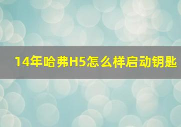 14年哈弗H5怎么样启动钥匙