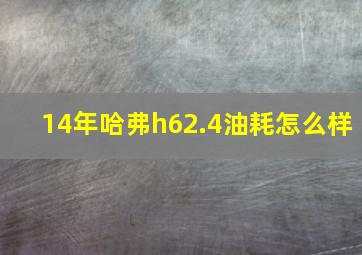 14年哈弗h62.4油耗怎么样