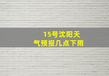 15号沈阳天气预报几点下雨