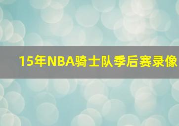 15年NBA骑士队季后赛录像