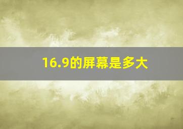 16.9的屏幕是多大