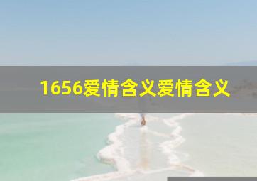 1656爱情含义爱情含义