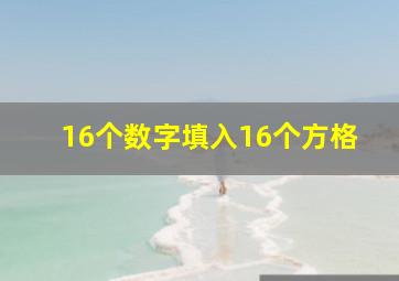 16个数字填入16个方格