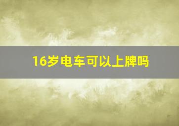 16岁电车可以上牌吗