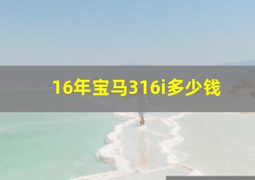 16年宝马316i多少钱