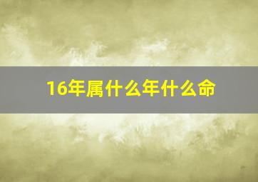 16年属什么年什么命