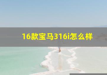 16款宝马316i怎么样