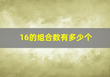 16的组合数有多少个