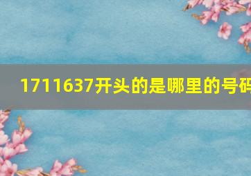 1711637开头的是哪里的号码