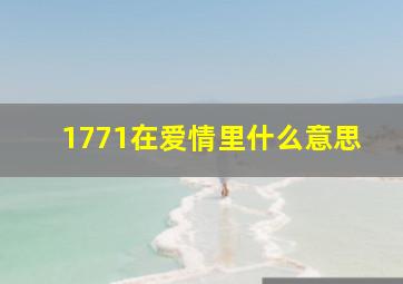 1771在爱情里什么意思