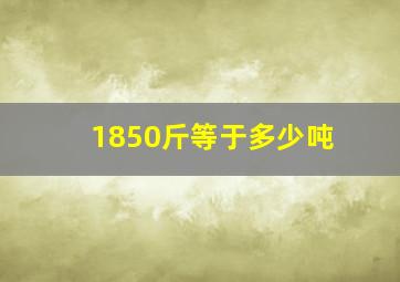 1850斤等于多少吨