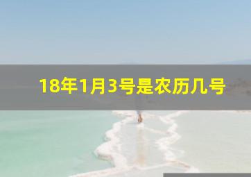 18年1月3号是农历几号