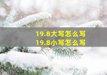 19.8大写怎么写19.8小写怎么写