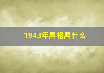 1943年属相属什么