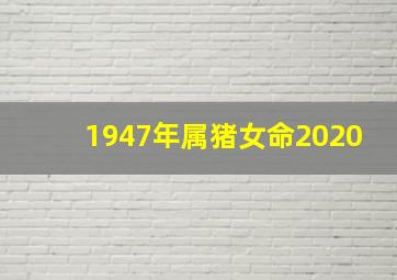 1947年属猪女命2020