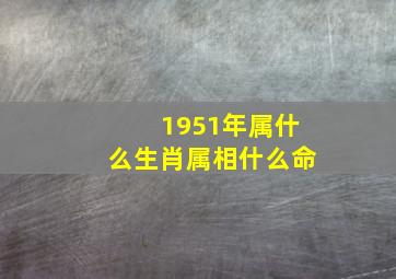 1951年属什么生肖属相什么命