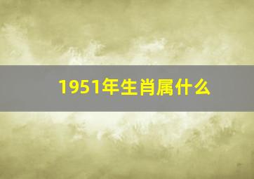 1951年生肖属什么