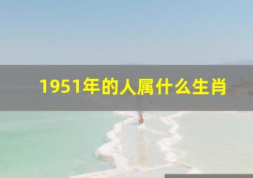 1951年的人属什么生肖